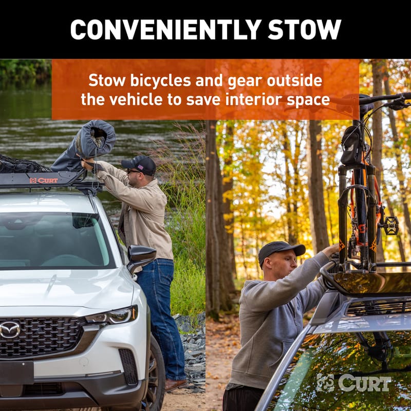 CURT 44" x 35" Black Steel Roof Rack Cargo Carrier - CURT 18123 - Image 4