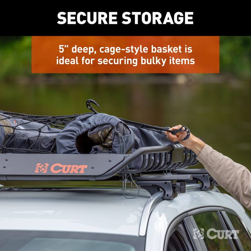 CURT 44" x 35" Black Steel Roof Rack Cargo Carrier - CURT 18123 - Image 5