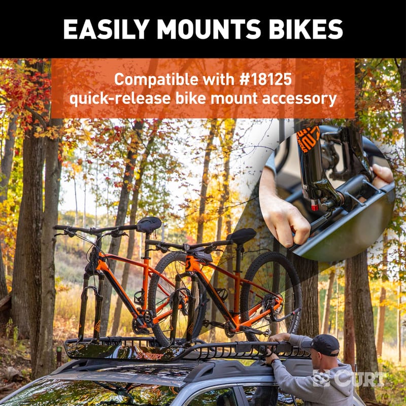 CURT 44" x 35" Black Steel Roof Rack Cargo Carrier - CURT 18123 - Image 7