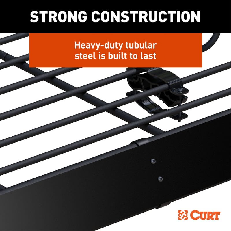 CURT 44" x 35" Black Steel Roof Rack Cargo Carrier - CURT 18123 - Image 8