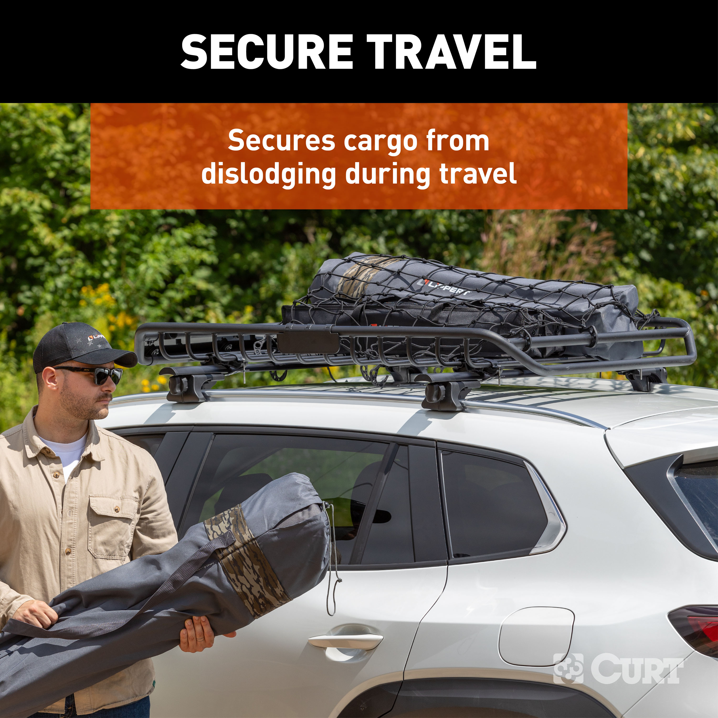 CURT 44" x 36" Elastic Cargo Net for Roof Basket - CURT 18218 - Image 5