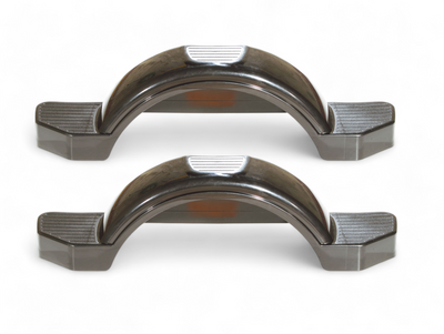 Set of 2, Fulton 12 in. Top & Side Step Black Trailer Fender 008582