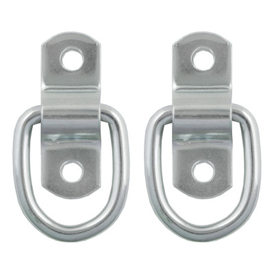 CURT 83731 1 x 1-1/4-Inch Surface-Mounted Trailer D-Ring Tie Down Anchors, 2,400 lbs Break Strength, 2-Pack