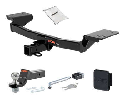 11 - 16 KIA Sportage 2in. CURT Trailer Hitch + Ball Mount + Cover + Lock Kit HWA1637