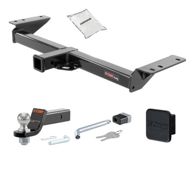 17 - 24 Cadillac XT5 Excluding Platinum 2in. CURT Trailer Hitch + Ball Mount + Cover + Lock Kit HWA248