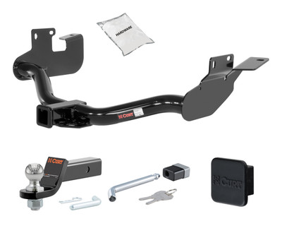 05 - 06 Mazda Tribute With factory 1-1/4" receiver hitch 2in. CURT Trailer Hitch + Ball Mount + Cover + Lock Kit HWA1821