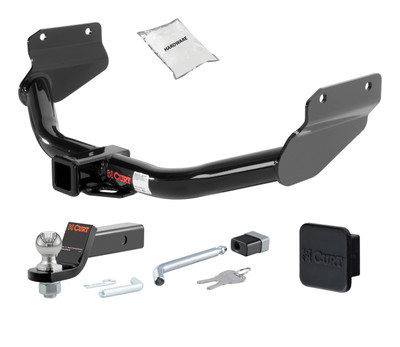 22 - 22 JEEP Grand Cherokee WK 2in. CURT Trailer Hitch + Ball Mount + Cover + Lock Kit HWA1562