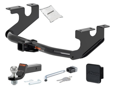 18 - 24 Alfa Romeo Stelvio Excluding Quadrifoglio 2in. CURT Trailer Hitch + Ball Mount + Cover + Lock Kit HWA30