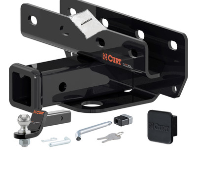 18 - 24 JEEP Wrangler JL, excluding diesel 2in. CURT Trailer Hitch + Ball Mount + Cover + Lock Kit HWA1574