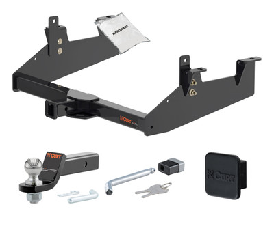 20 - 24 Chevrolet Silverado 3500 HD 6' bed, excluding factory receiver, Tommy Gate lift or cab & chassis 2in. CURT Trailer Hitch + Ball Mount + Cover + Lock Kit HWA549