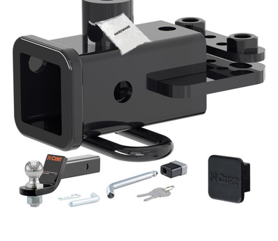 19 - 25 RAM 1500 With factory class 3 towing bumper 2in. CURT Trailer Hitch + Ball Mount + Cover + Lock Kit HWA2166