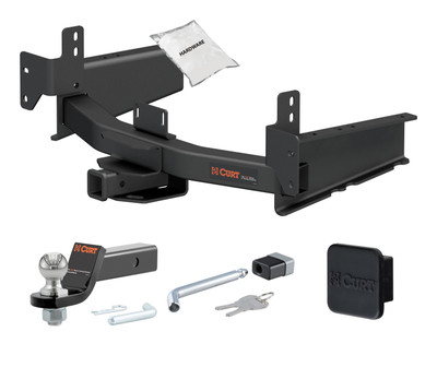 19 - 25 RAM 1500 2in. CURT Trailer Hitch + Ball Mount + Cover + Lock Kit HWA2165