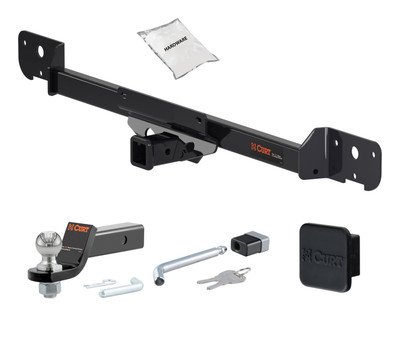 22 - 24 RAM ProMaster 1500 Excluding remote proximity keyless entry 2in. CURT Trailer Hitch + Ball Mount + Cover + Lock Kit HWA2155