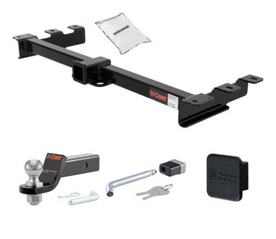 99 - 06 GMC Sierra 1500 With roll pan bumper 2in. CURT Trailer Hitch + Ball Mount + Cover + Lock Kit HWA1152