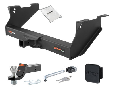 03 - 08 Dodge Ram 1500  With or without factory receiver (built in or after 11/02) 2in. CURT Trailer Hitch + Ball Mount + Cover + Lock Kit HWA718