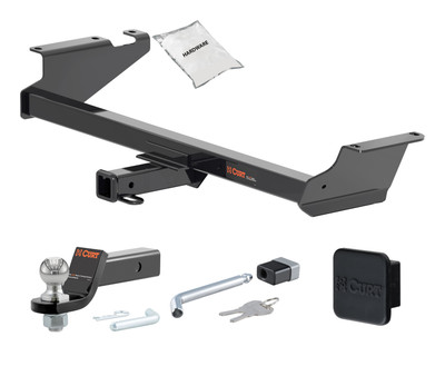 08 - 16 Chrysler Town & Country 2in. CURT Trailer Hitch + Ball Mount + Cover + Lock Kit HWA649