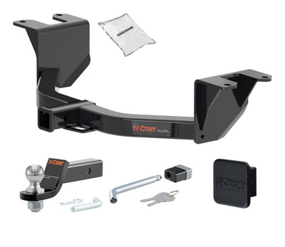 19 - 24 GMC Sierra 1500 Excluding factory receiver 2in. CURT Trailer Hitch + Ball Mount + Cover + Lock Kit HWA1141