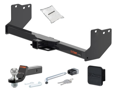 22 - 24 Toyota Tundra Excluding factory receiver 2in. CURT Trailer Hitch + Ball Mount + Cover + Lock Kit HWA2451