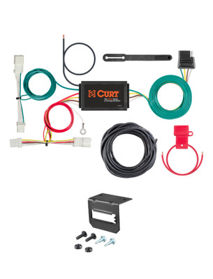 16-19 HONDA Civic Coupe, excluding center exhaust CURT 4-flat Plug and Play Trailer Wiring