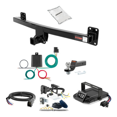 17-25 Audi Q7 2 CURT Trailer Hitch + Assure Proportional Brake Controller Kit HBCW69
