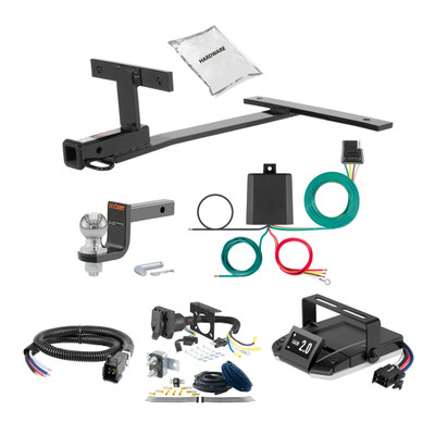 17-23 BMW 530i Sedan, single muffler 1.25 CURT Trailer Hitch + Assure Proportional Brake Controller Kit HBCW144