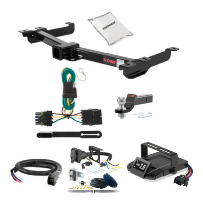 88-99 GMC K1500 With dual exhaust 2 CURT Trailer Hitch + Assure Proportional Brake Controller Kit HBCW1087