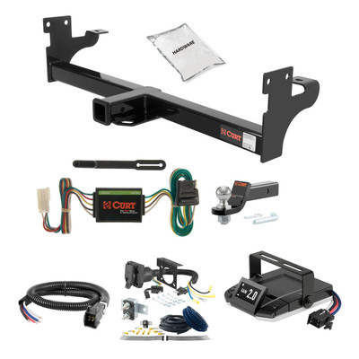01-03 ISUZU Rodeo Sport With door mounted spare 2 CURT Trailer Hitch + Assure Proportional Brake Controller Kit HBCW1521