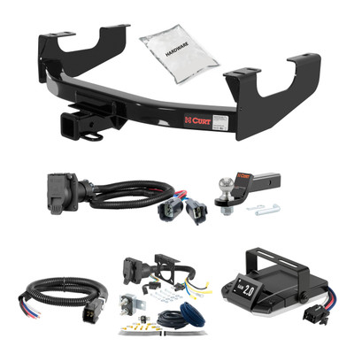 17-24 Ford F-450 Super Duty Excluding cab & chassis 2.5 CURT Trailer Hitch + Assure Proportional Brake Controller Kit HBCW912