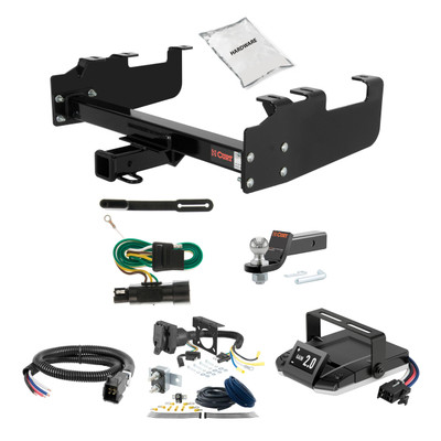 73-99 Ford   Old body, excluding 10" drop bumper and 73-79 crew cab 2 CURT Trailer Hitch + Assure Proportional Brake Controller Kit HBCW876