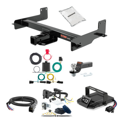 15-24 Ford Transit-150 2 CURT Trailer Hitch + Assure Proportional Brake Controller Kit HBCW990