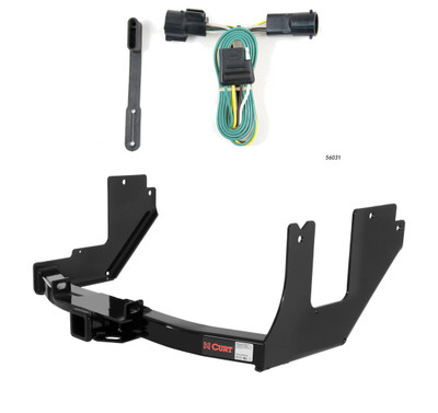 2004 - 2005 Ford F-150 Excluding factory receiver and 2004 Heritage Edition Curt 2", Class 4 Trailer Tow Hitch + 4-flat Wiring Kit 14357