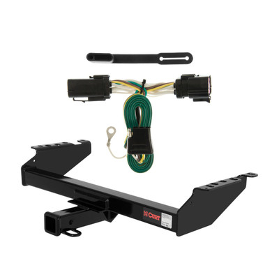 1998 - 1999 Ford F-250 Old body, excluding 10" drop bumper and 1973 - 1979 crew cab Curt 2", Class 3 Trailer Tow Hitch + 4-flat Wiring Kit 13310