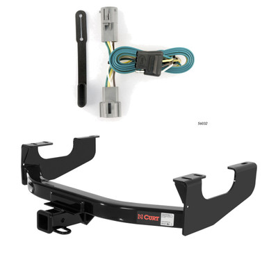 2005 - 2007 Ford F-350 Super Duty Excluding cab & chassis Curt 2", Class 4 Trailer Tow Hitch + 4-flat Wiring Kit 14355