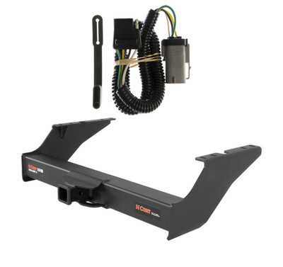 2002 - 2004 Ford F-350 Super Duty Excluding cab & chassis Curt 2", Class 5 Trailer Tow Hitch + 4-flat Wiring Kit 15410