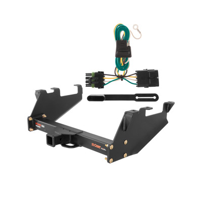 1988 - 2000 GMC K2500 With 10" step bumper Curt 2", Class 5 Trailer Tow Hitch + 4-flat Wiring Kit 15317