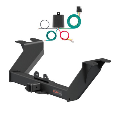 2022 GMC Sierra 1500 Limited With factory receiver Curt 2", Class 5 Trailer Tow Hitch + 4-flat Wiring Kit 15307