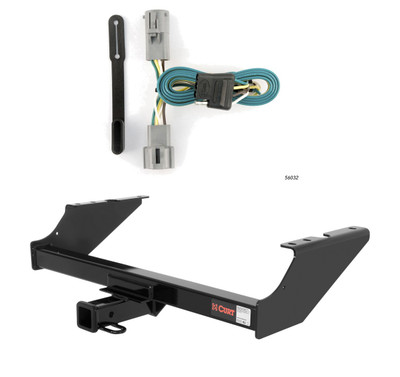 2005 - 2007 Ford F-350 Super Duty Excluding cab & chassis and 20" spare tire Curt 2", Class 3 Trailer Tow Hitch + 4-flat Wiring Kit 13014