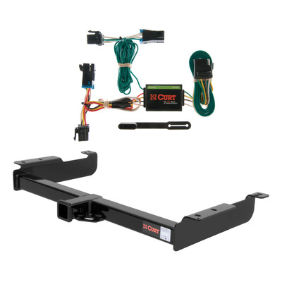 00 - 02 GMC Savana 1500 Curt 2", Class 3 Trailer Tow Hitch + 4-flat Wiring Kit 13040