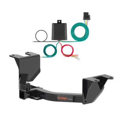 2022 GMC Sierra 1500 Limited Excluding factory receiver Curt 2", Class 4 Trailer Tow Hitch + 4-flat Wiring Kit 14019