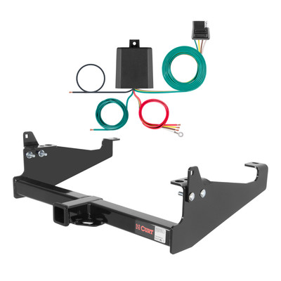 08 - 20 Ford F-350 Super Duty Cab & chassis with 34" frame width (O.D.) Curt 2", Class 4 Trailer Tow Hitch + 4-flat Wiring Kit 14048