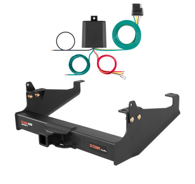 1999 - 2026 Ford F-450 Super Duty Cab & chassis with 34" frame width (O.D.) Curt 2", Class 5 Trailer Tow Hitch + 4-flat Wiring Kit 15445