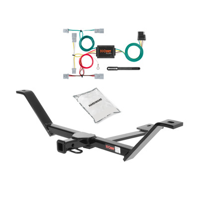 09 - 13 Honda Fit Curt 1-1/4", Class 1 Trailer Tow Hitch + 4-flat Wiring Kit 11064
