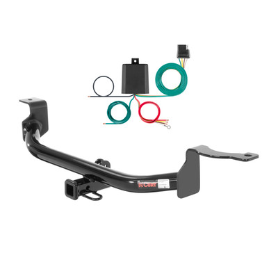 11 - 16 Honda CR-Z Curt 1-1/4", Class 1 Trailer Tow Hitch + 4-flat Wiring Kit 11077