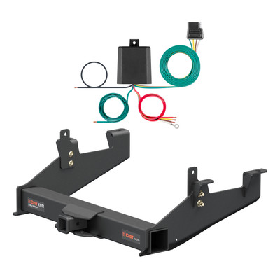 20 - 24 GMC Sierra 3500 HD 6' bed, excluding factory receiver, Tommy Gate lift or cab & chassis Curt 2", Class 5 Trailer Tow Hitch + 4-flat Wiring Kit 15007