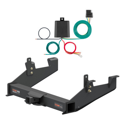 20 - 24 Chevrolet Silverado 3500 HD 6' bed, excluding factory receiver, Tommy Gate lift or cab & chassis Curt 2-1/2", Class 5 Trailer Tow Hitch + 4-flat Wiring Kit 15010