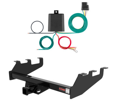 1999 - 2012 Chevrolet Silverado 1500 With Tommy Gate lift or 10" drop bumper Curt 2", Class 3 Trailer Tow Hitch + 4-flat Wiring Kit 13339