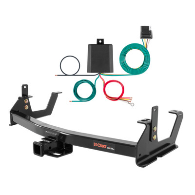 15 - 19 Chevrolet Silverado 3500 HD 6' bed, excluding factory receiver, Tommy Gate lift or cab & chassis Curt 2", Class 4 Trailer Tow Hitch + 4-flat Wiring Kit 14009