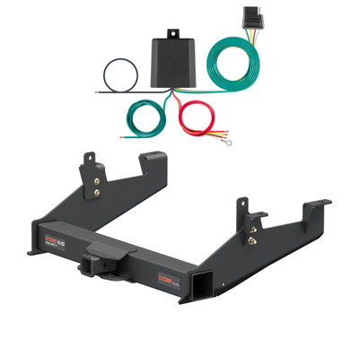 2020 - 2026 Chevrolet Silverado 2500 HD 6' bed, excluding factory receiver, Tommy Gate lift or cab & chassis Curt 2", Class 5 Trailer Tow Hitch + 4-flat Wiring Kit 15007