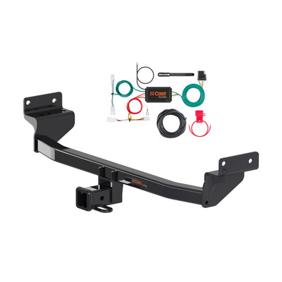 17 - 22 Kia Niro Excluding plug-in and EV models Curt 2", Class 3 Trailer Tow Hitch + 4-flat Wiring Kit 13329