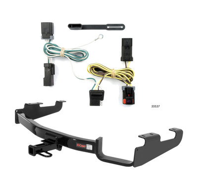 2004 - 2007 Dodge Grand Caravan Excluding Stow 'n Go and Sport Curt 1-1/4", Class 2 Trailer Tow Hitch + 4-flat Wiring Kit 12362